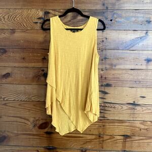 Melissa Paige Golden Yellow Sleeveless Tunic Top size Large